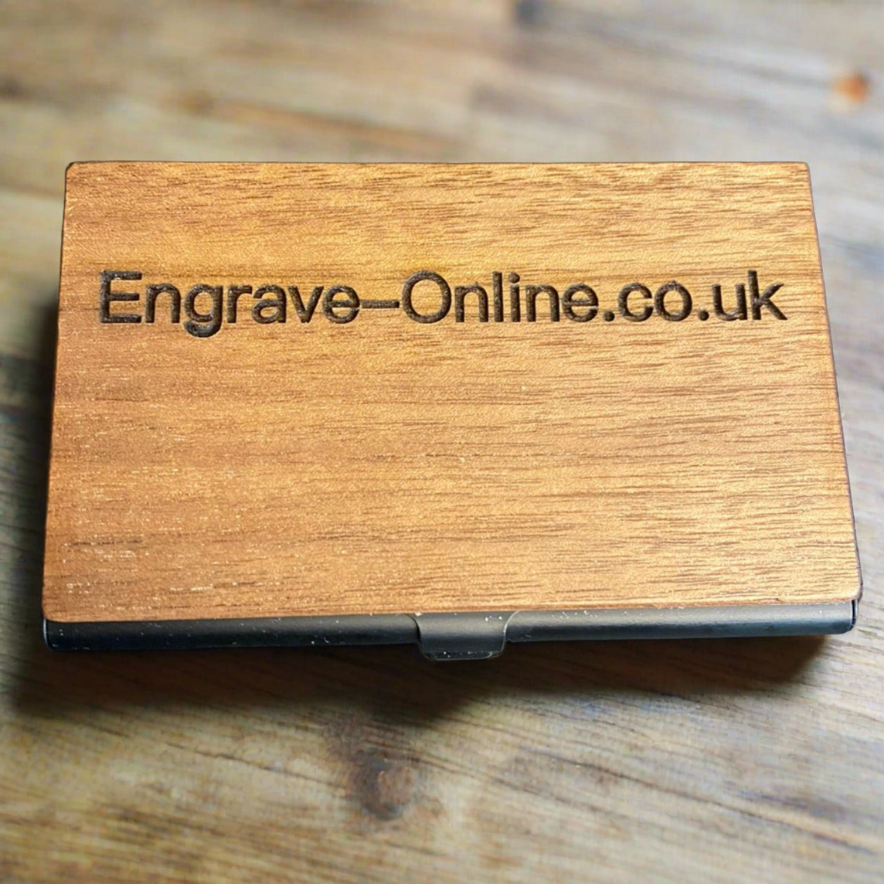 Premium Wooden Business Card Holder | Handcrafted Desk Organizer