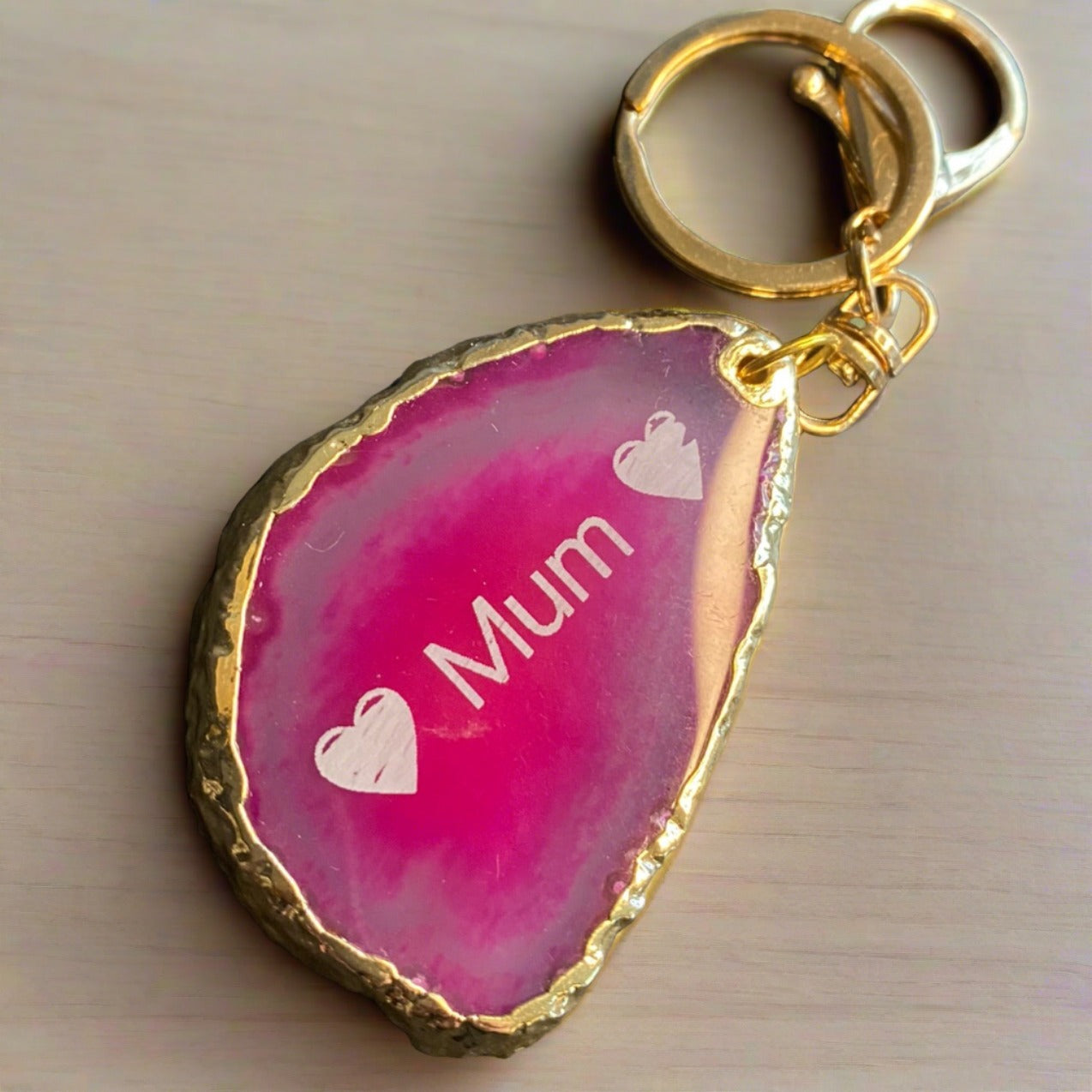 Custom Colored Glass Keyring | Personalized Keychain with Vibrant Engravings