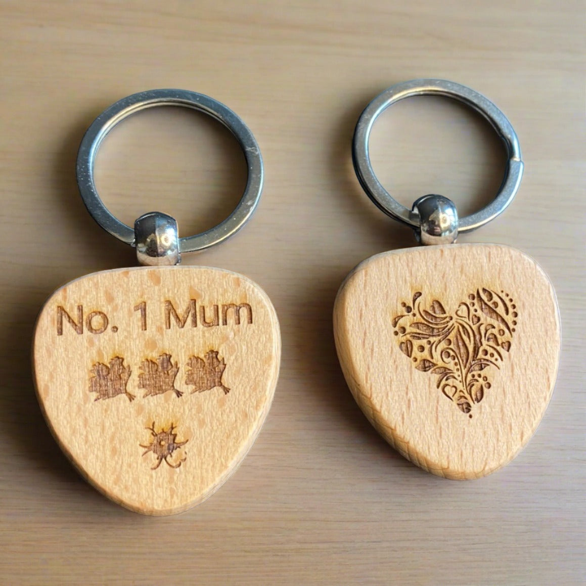 Personalized Wooden Heart Keyring | Handcrafted Love Keepsake