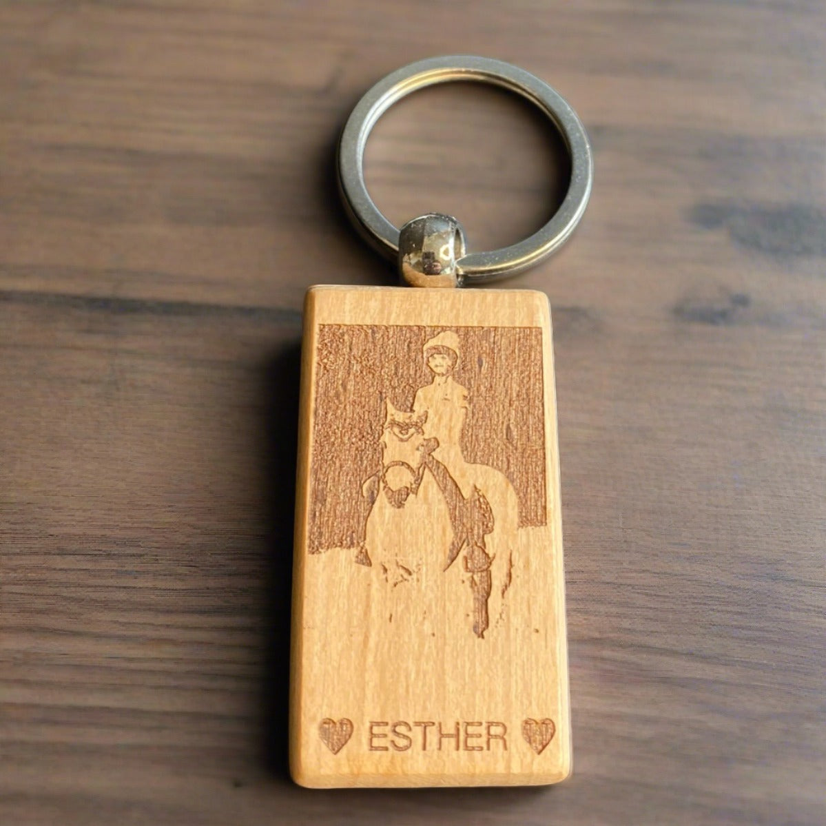 Personalized Wooden Rectangular Keyring | Custom Engraved Everyday Essential