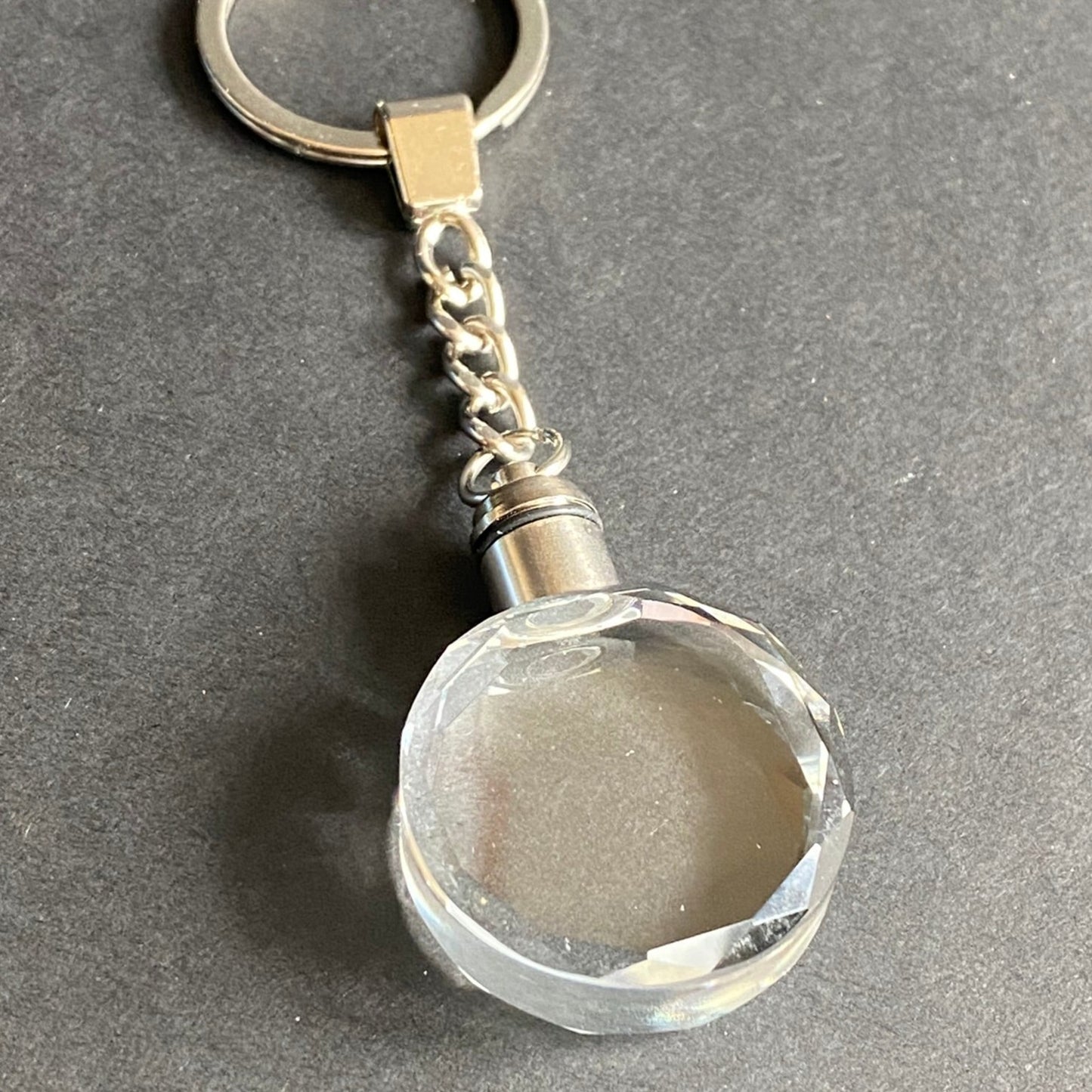 Round Glass Keyring with Custom Engraving