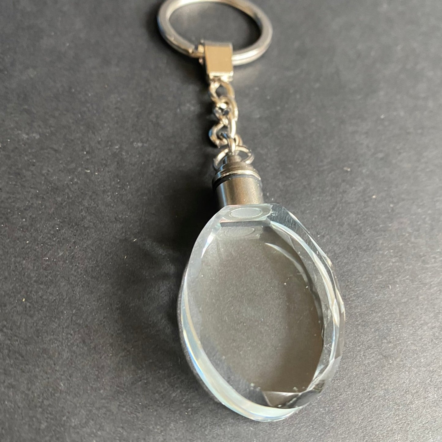 Oval Glass Keyring with Custom Engraving