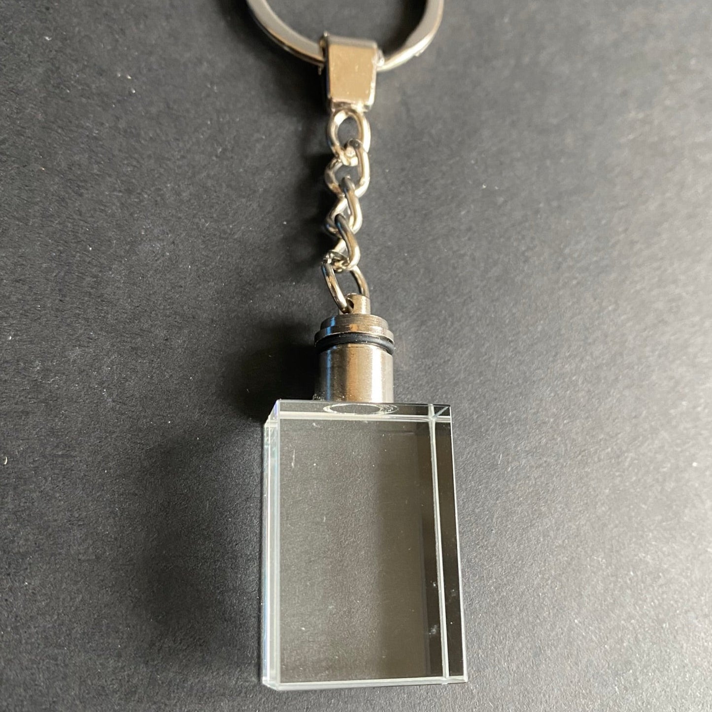 Rectangular Glass Keyring with Custom Engraving