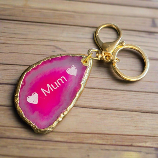 Custom Colored Glass Keyring | Personalized Keychain with Vibrant Engravings