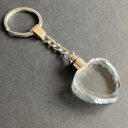 Heart-Shaped Glass Keyring with Custom Engraving