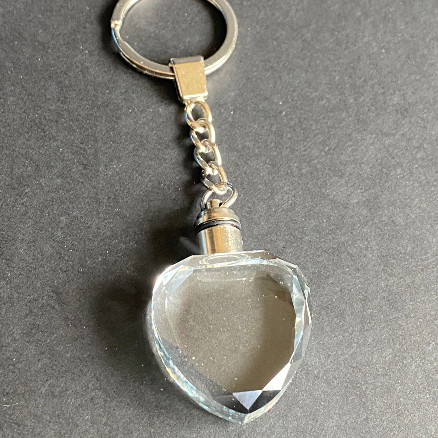 Heart-Shaped Glass Keyring with Custom Engraving